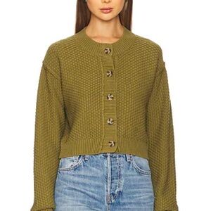 Free People Lila Cardigan in Olive Branch size S